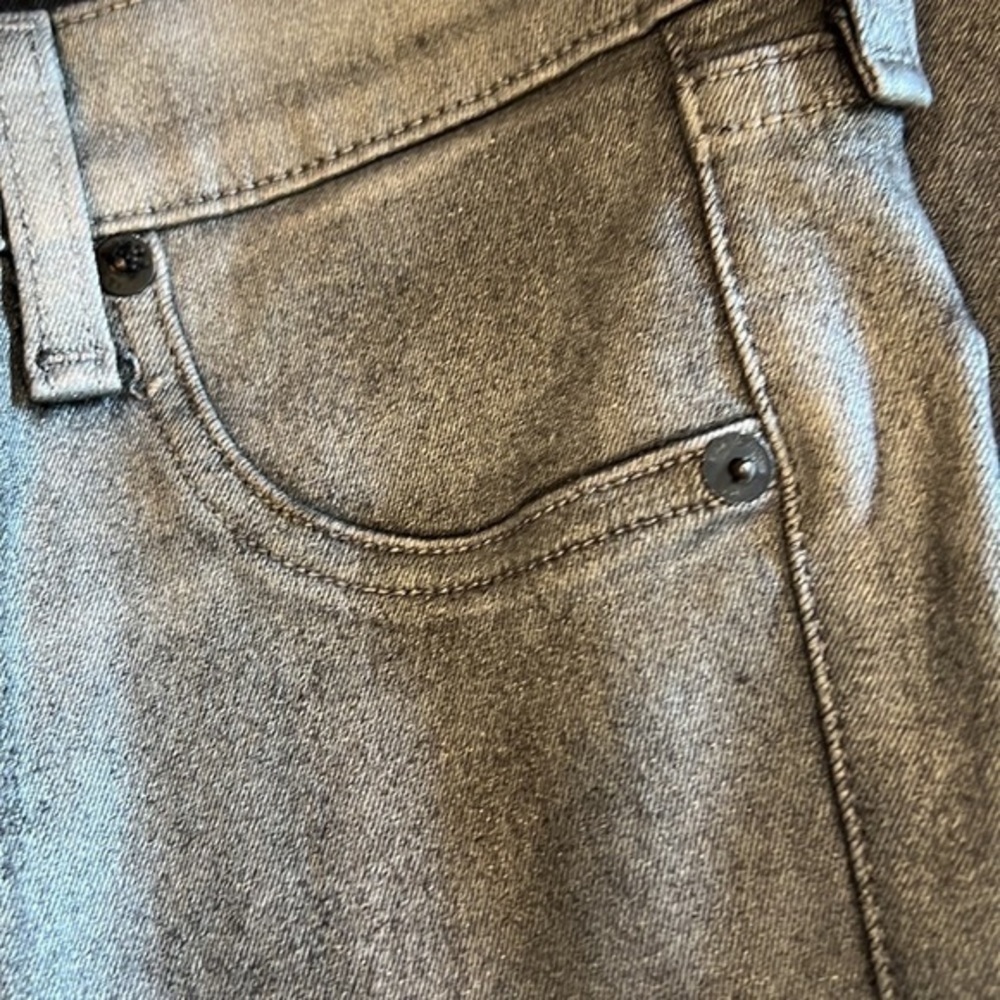 rag & bone /JEAN High Rise Ankle Skinny in Gunmetal Coated Stretch Jeans 24 - Picture 3 of 8
